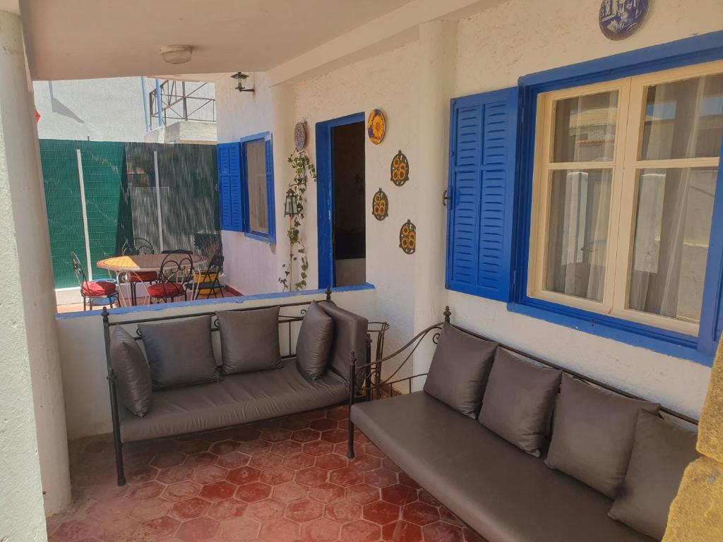 Χώρος καθιστικού στο Villa plage david