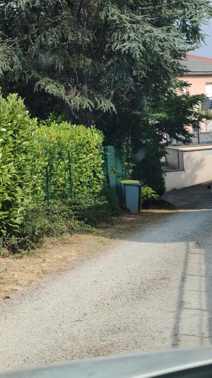 une route avec une clôture, un arbre et des buissons dans l'établissement Villa avec Piscine proche canal du midi, à Deyme