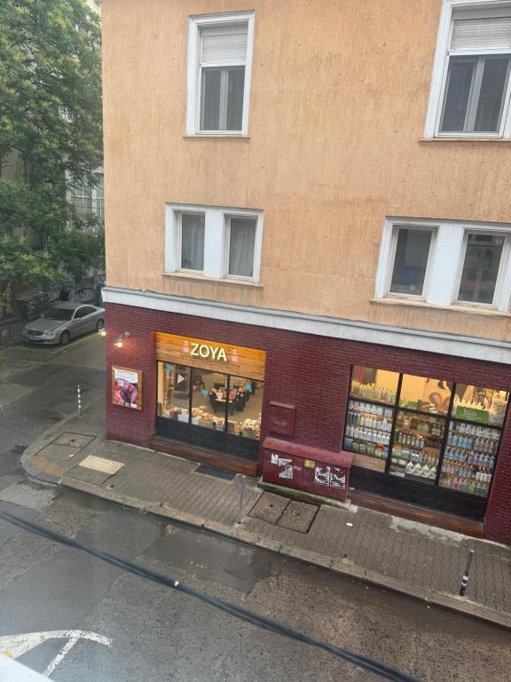 a zzo store on the side of a building at Luxury apartment in the heart of Sofia in Sofia