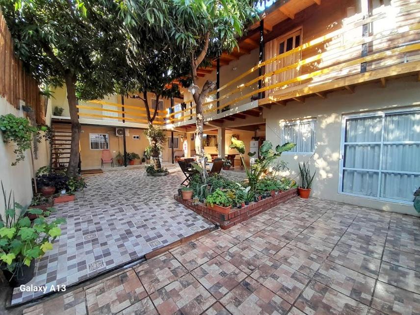 プエルトイグアスにあるAlojamiento mei-meiの植木の中庭