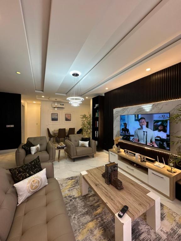 TV a/nebo společenská místnost v ubytování Trendy Suites