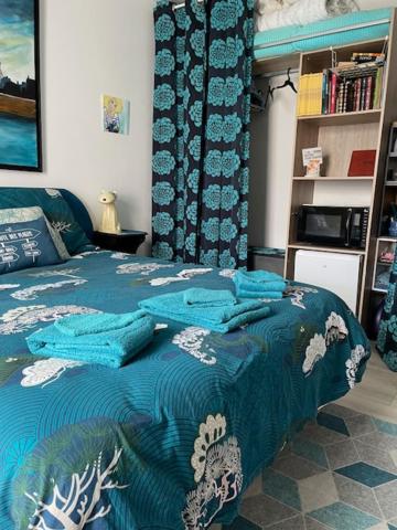 Ένα ή περισσότερα κρεβάτια σε δωμάτιο στο chambre océan