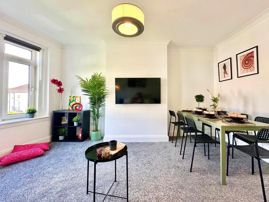 Χώρος καθιστικού στο New quite and comfy home Glasgow