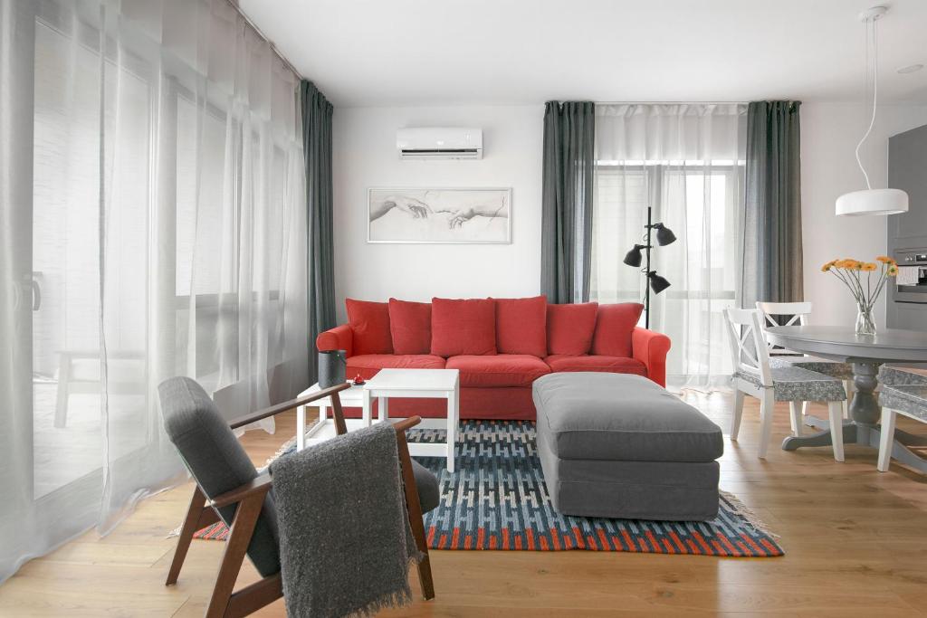 Et opholdsområde på Perfect Moments Apartments, Šventoji