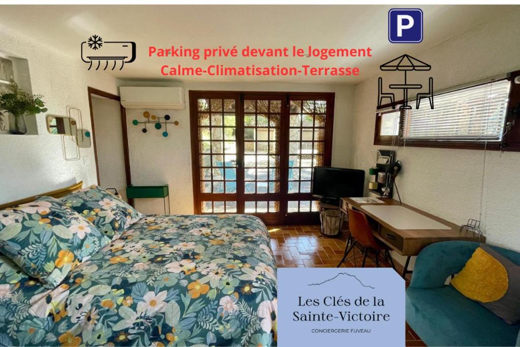 Photo de la galerie de l'établissement Studio Meyreuil-Terrasse-Au calme en campagne-Clim, à Meyreuil