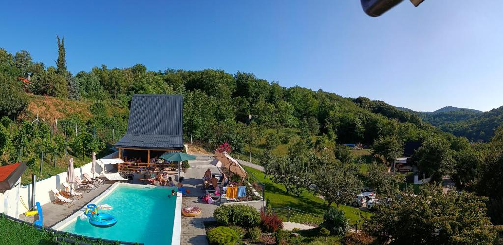 an overhead view of a resort with a swimming pool at Panorama Pool Hills in Ledinci