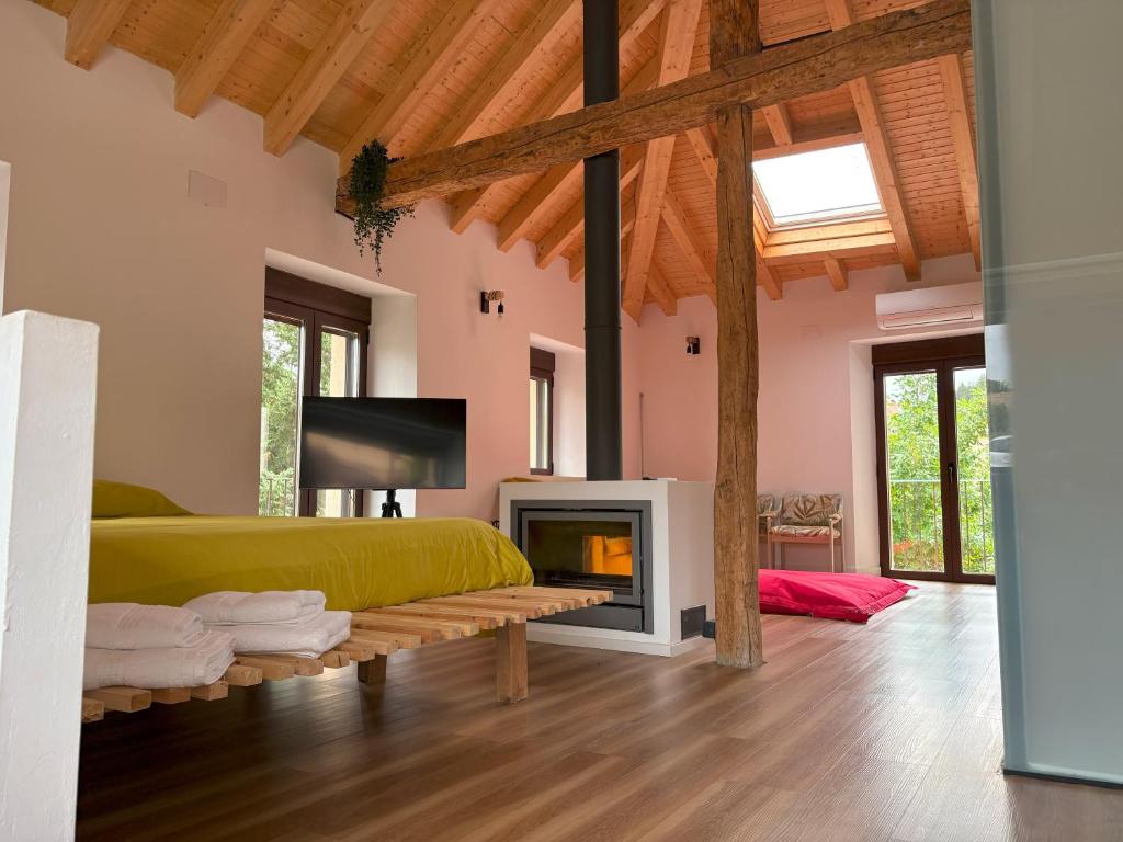 TV a/nebo společenská místnost v ubytování Casa de Piedra junto a la Concatedral
