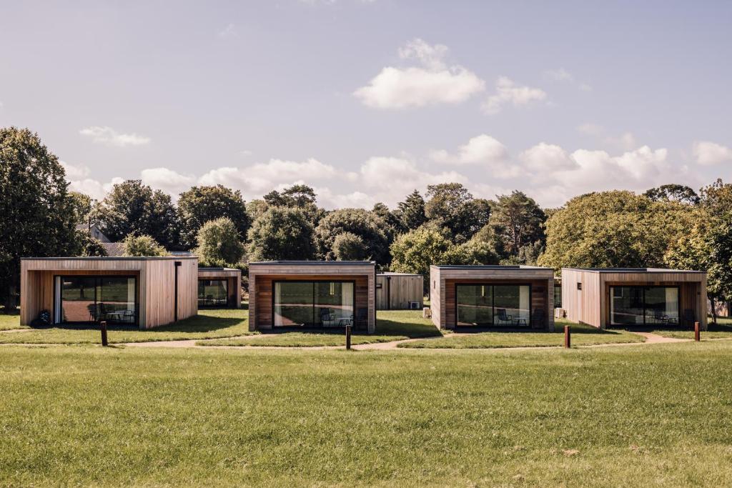 a group of modular homes in a field at Chapel House Estate in Kent