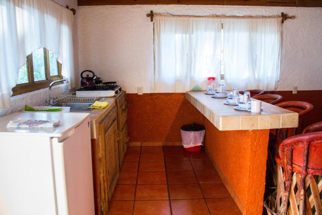 Kuchyň nebo kuchyňský kout v ubytování Cabañas RuizSeñor