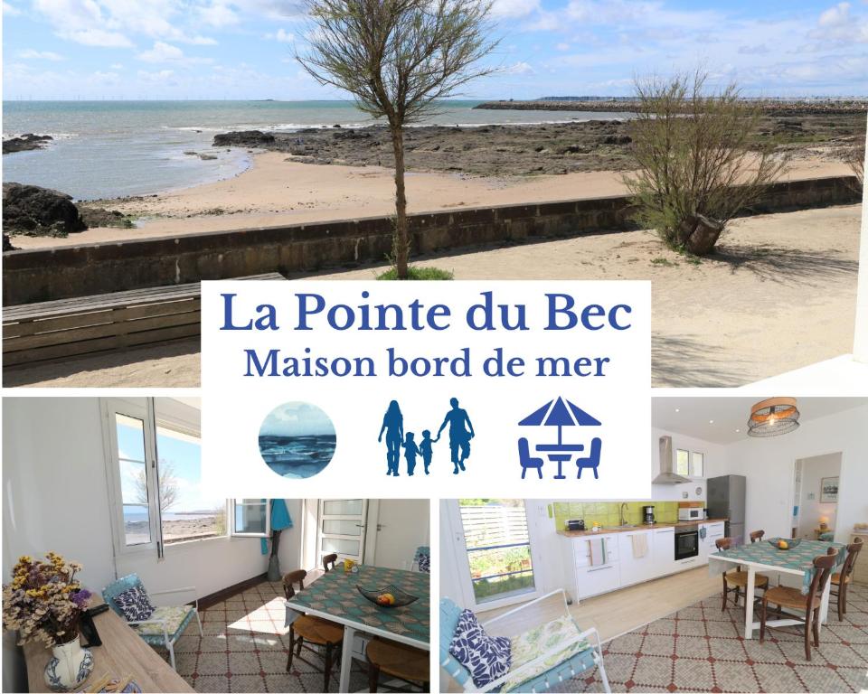 un collage de photos d'une plage et d'une maison dans l'établissement La Pointe du Bec by Tranquil at Home, à Pornichet