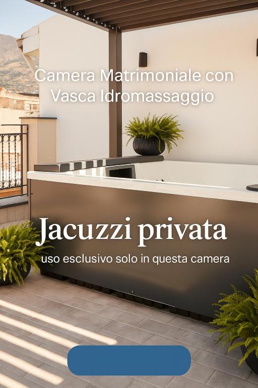 a sign for the jacuzzi pavilion at an event at Kalsa Sicilian Rooms in Partinico