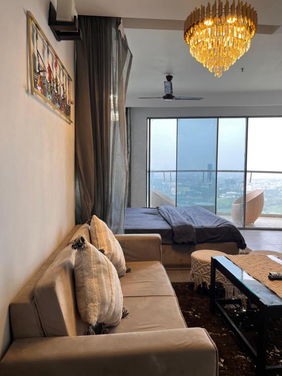 Posezení v ubytování Supernova suites 36th floor