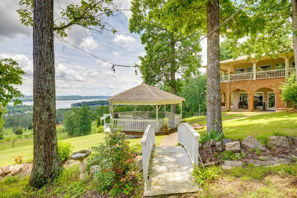 a gazebo in front of a house at 1 Mi to Lake Guntersville Scenic Condo Retreat! in Scottsboro