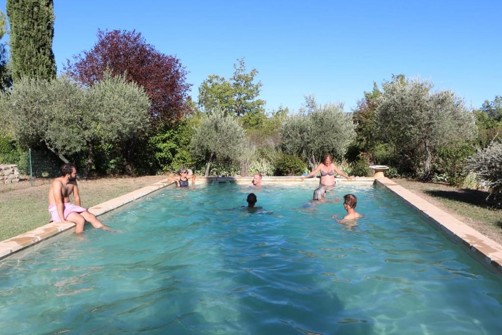 un grupo de personas jugando en una piscina en Provence Luberon, en Grambois