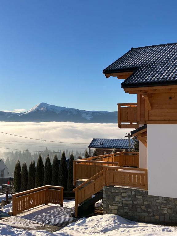 ein Haus mit Bergblick in der Unterkunft Villa Bergbliss in Jablunyzja