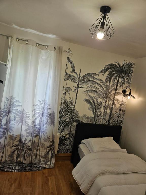 Ένα ή περισσότερα κρεβάτια σε δωμάτιο στο Chambre solo - Gare Annemasse