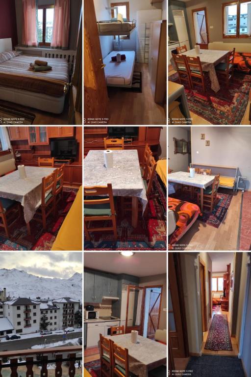 a collage of photos of a hotel room at Apartamento en el centro de Formigal in Formigal