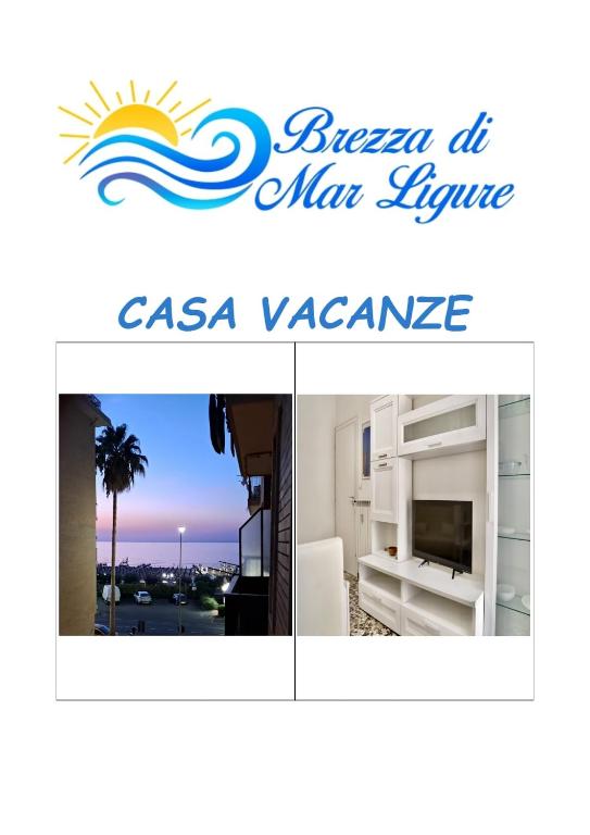 a collage of two pictures of a villa with the words brazil de at Brezza di Mar Ligure - casa vacanza in Borghetto Santo Spirito
