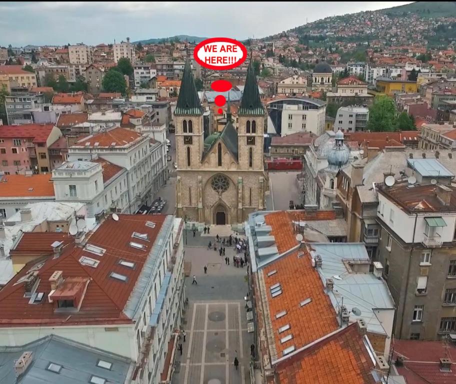Vista general de Sarajevo o vista desde el departamento