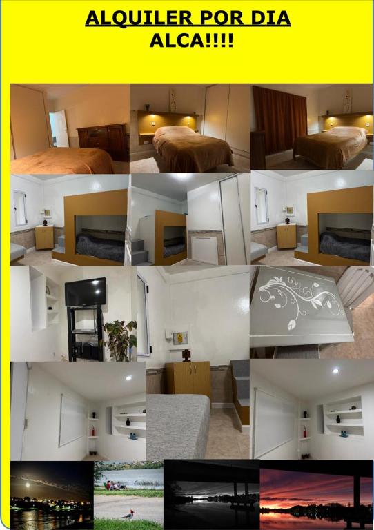 a collage of photos of a hotel room at Alquiler por Dia Alca!!!! in Viedma