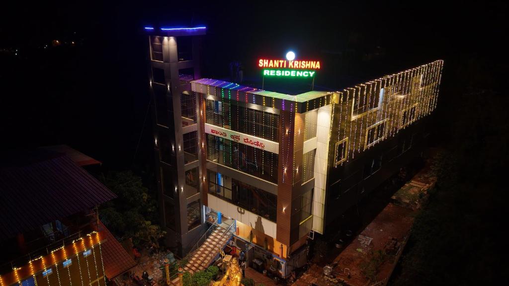 an overhead view of a building with a sign on it at Shanti krishna Residency Gokarna in Gokarna