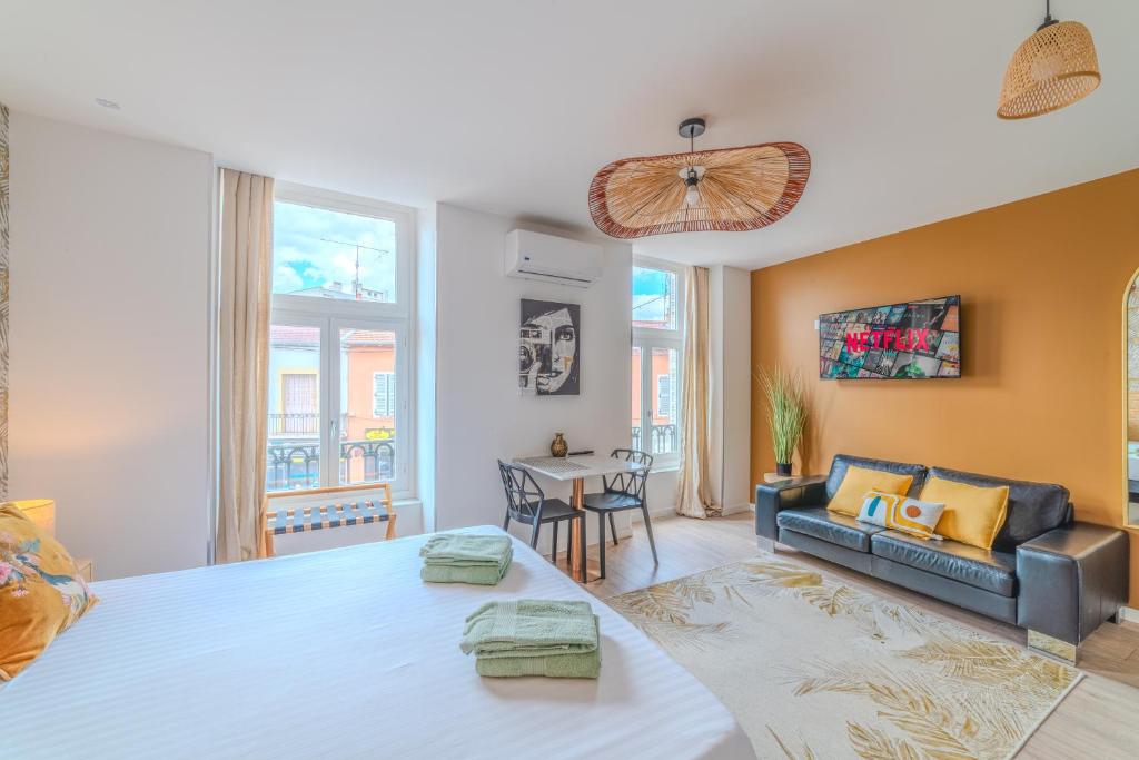 Χώρος καθιστικού στο Villa Floréa 6-8p - 3 salles de bain 4ch Parking