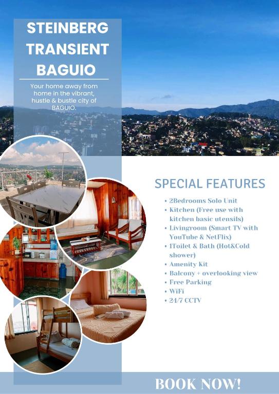 kolaż czterech zdjęć budynku w obiekcie Steinberg Transient Baguio w mieście Baguio
