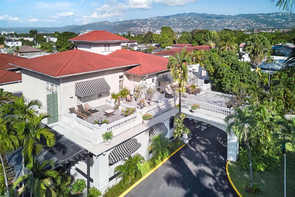 Hotel gardens aerial view