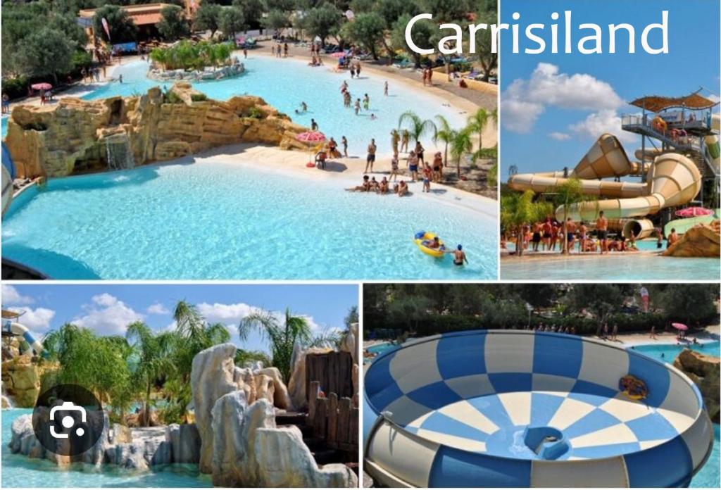 un collage de fotos de un parque acuático en Appartamento Cuore, en San Pietro Vernotico