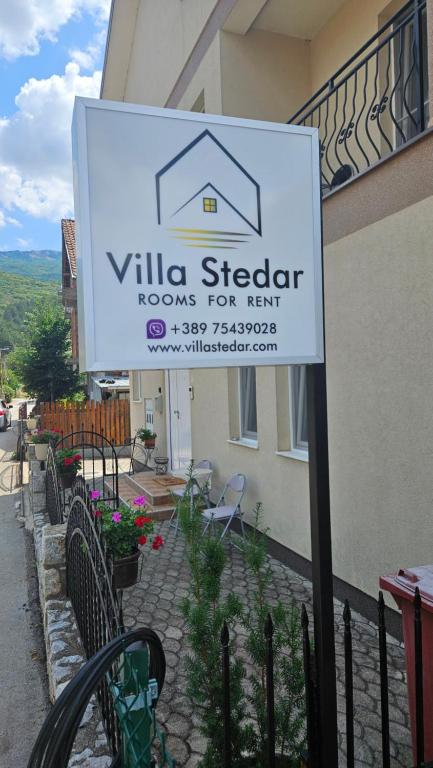 a sign that reads ville stater rooms for rent at Villa Stedar in Ohrid