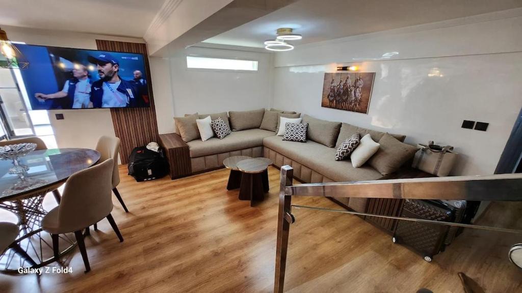 Χώρος καθιστικού στο Apartment in Harhoura