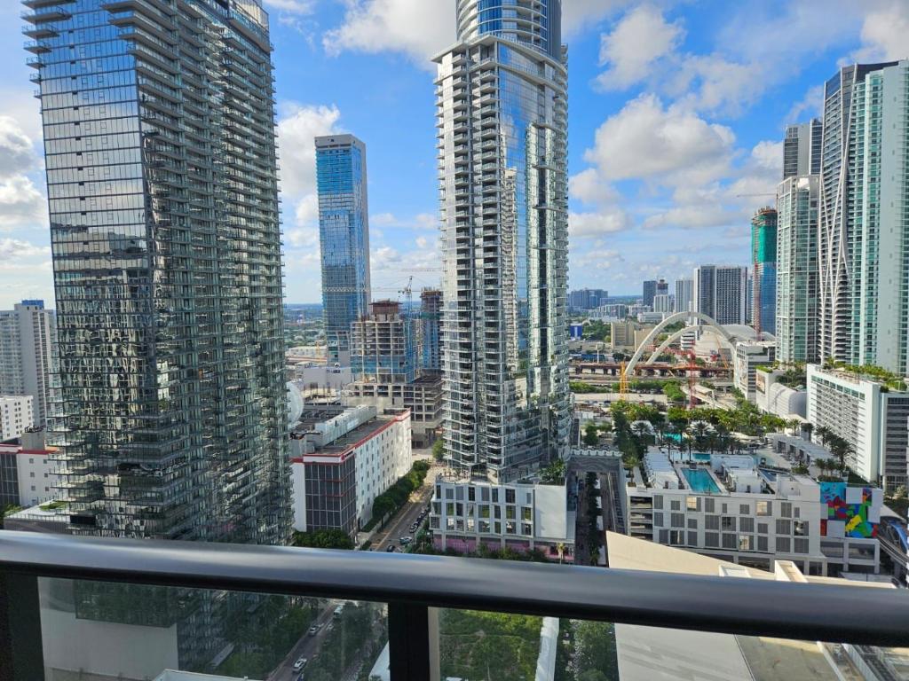 a view of a city skyline with tall buildings at Downtown Miami view - 38th floor gem in Miami
