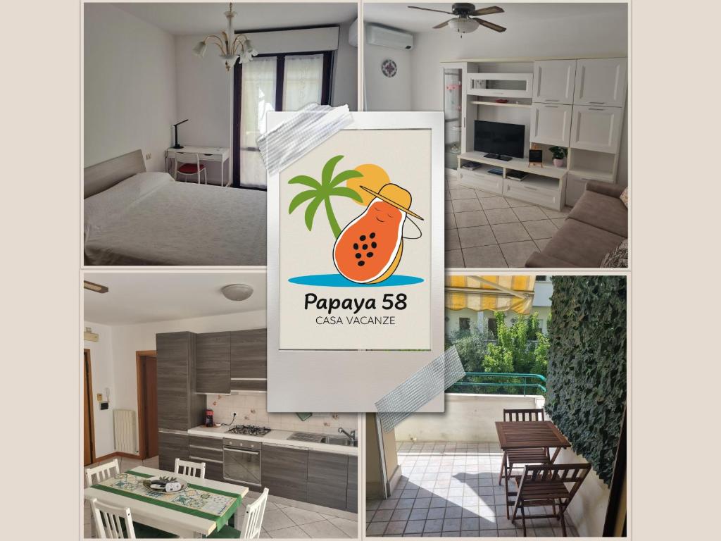 ein Schild für ein Haus mit einer Ananas darauf in der Unterkunft Papaya58 in San Benedetto del Tronto