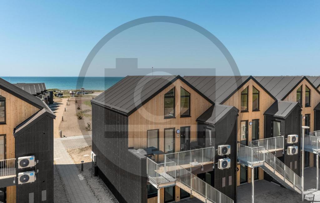an aerial view of a house with balconies at Havnehusene, Lejl 36 in Slagelse
