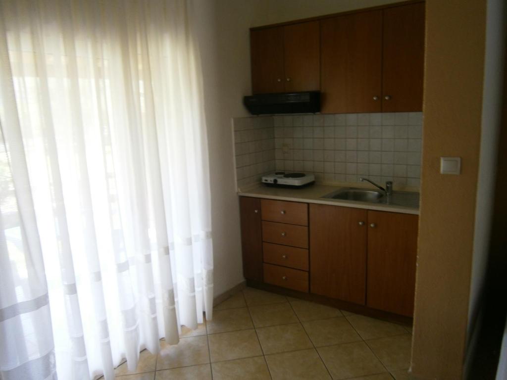 Kuchyň nebo kuchyňský kout v ubytování Kiparissis Apartments