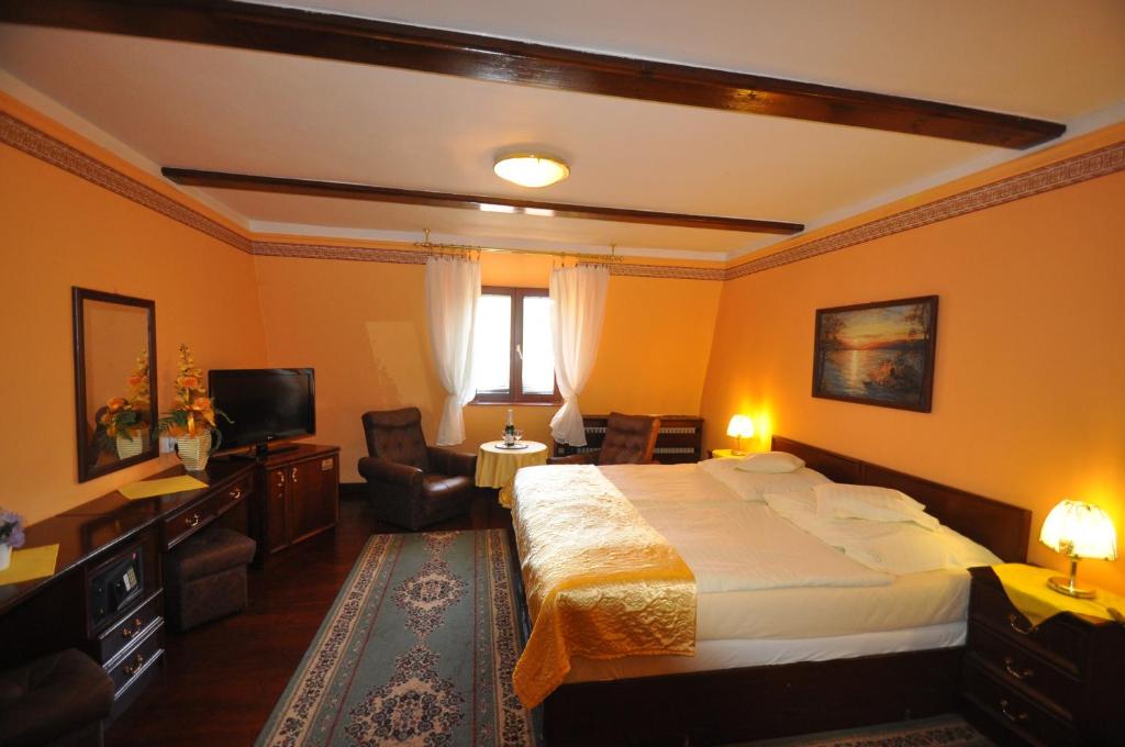 TV a/nebo společenská místnost v ubytování GARNI -Hotel Barbakan