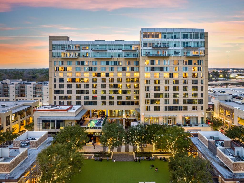 an aerial view of a large building in a city at The Moran CITYCENTRE in Houston