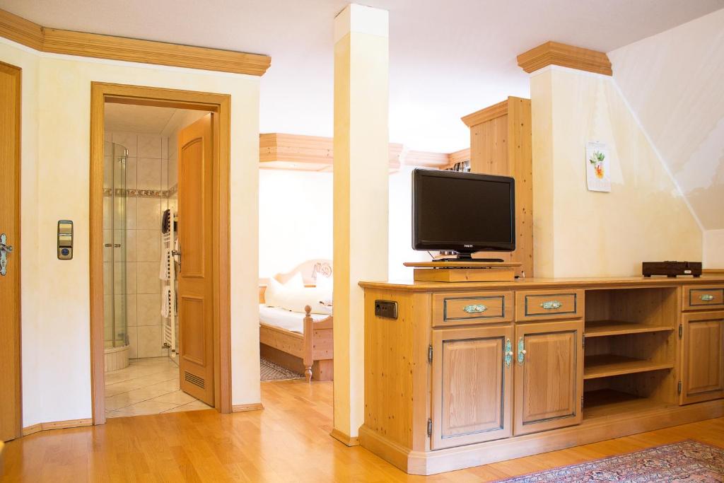 TV a/nebo společenská místnost v ubytování Hotel Tannenmühle