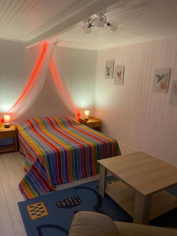 Postel nebo postele na pokoji v ubytování Chambre d'hôtes Cévennes