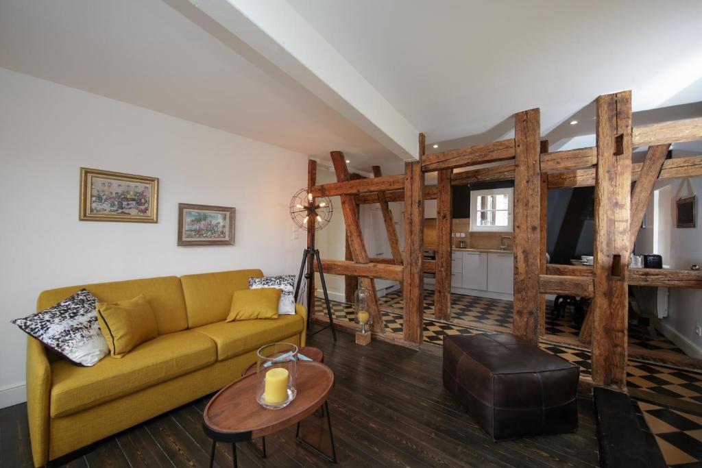 Posezení v ubytování Reflets Sur La Lauch appartements