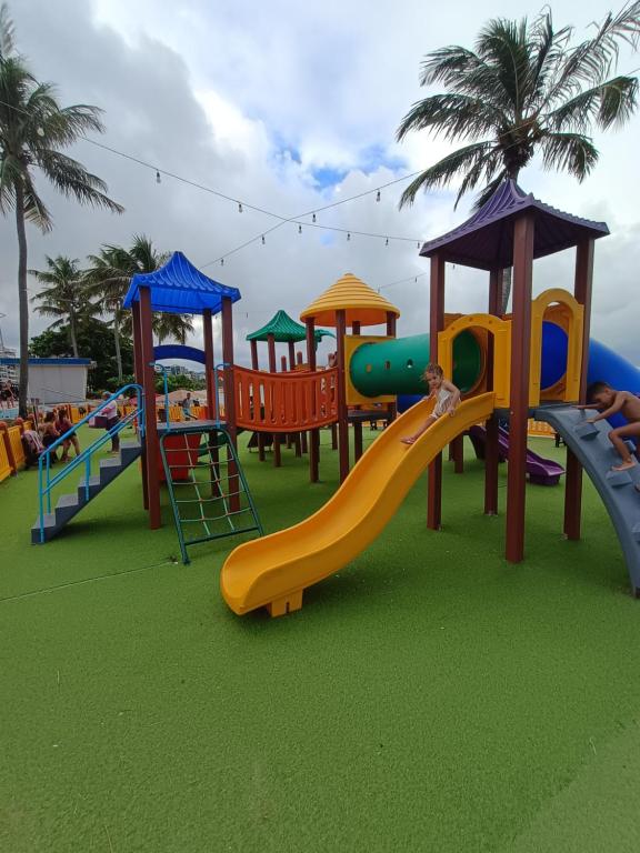 a playground with many different types of play equipment at Cabaña La magia de Sur in Voipire
