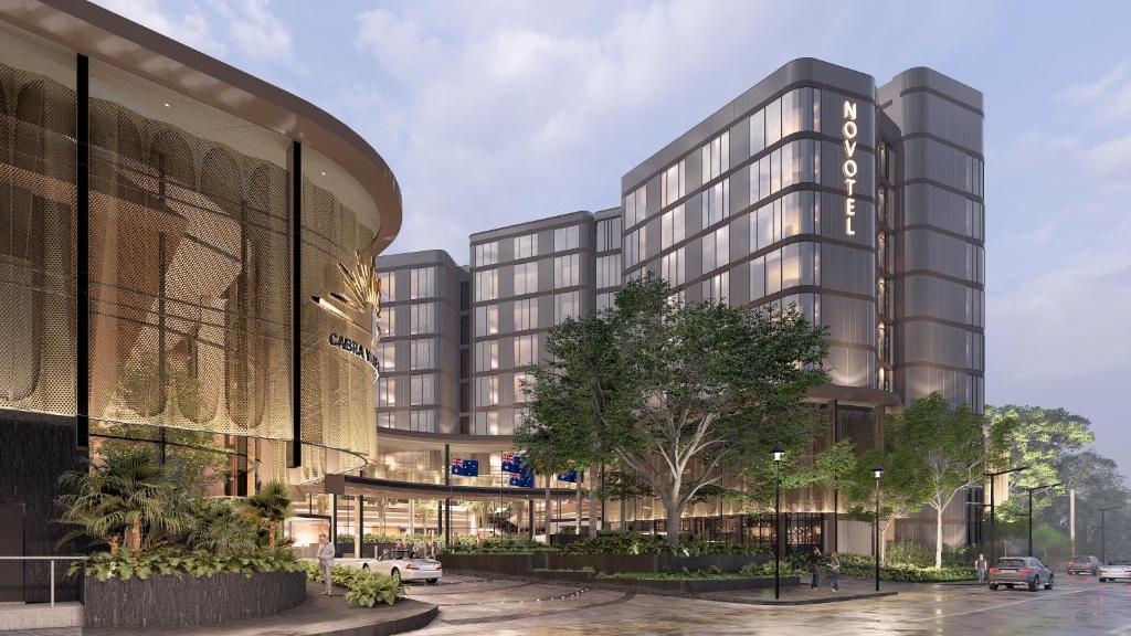 an artist rendering of the planned headquarters of the hotel at Novotel Sydney Cabramatta in Cabramatta