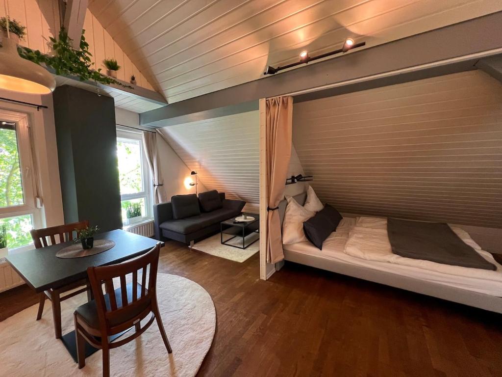 Ένα ή περισσότερα κρεβάτια σε δωμάτιο στο Feel Good Apartment mit Küche