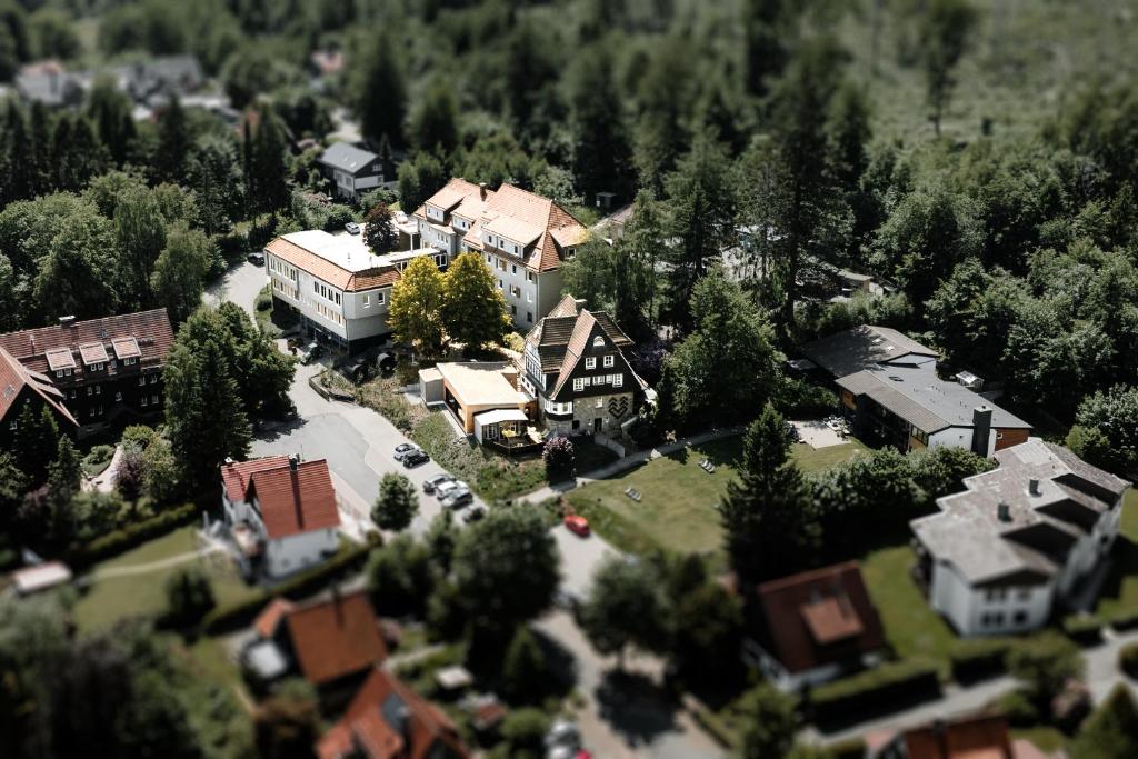 a model of a large house with a yard at THE HEARTS HOTEL - dein Boutique- und Event-Resort in Braunlage