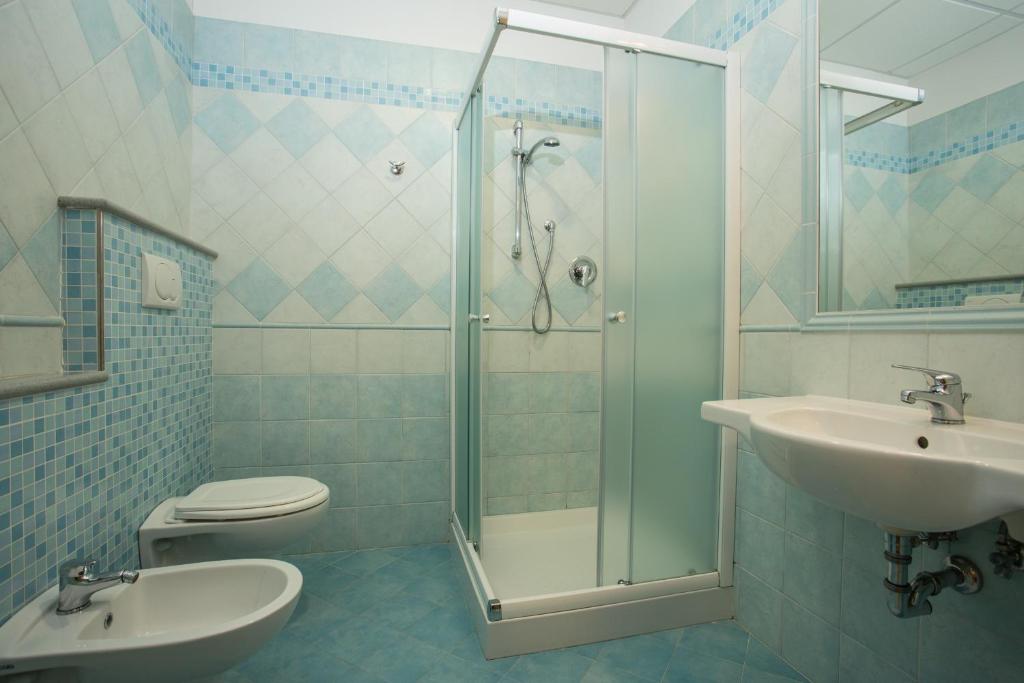 Koupelna v ubytování Albergo Ristorante Pozzi