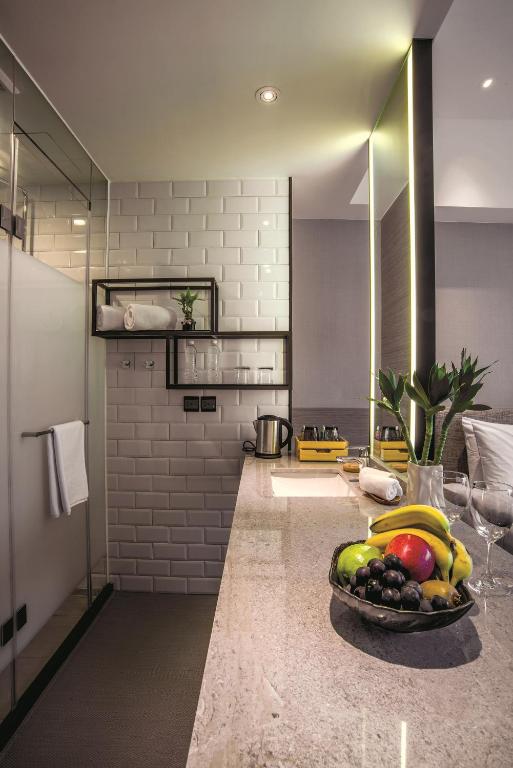 Kuchyň nebo kuchyňský kout v ubytování Changyu Hotel