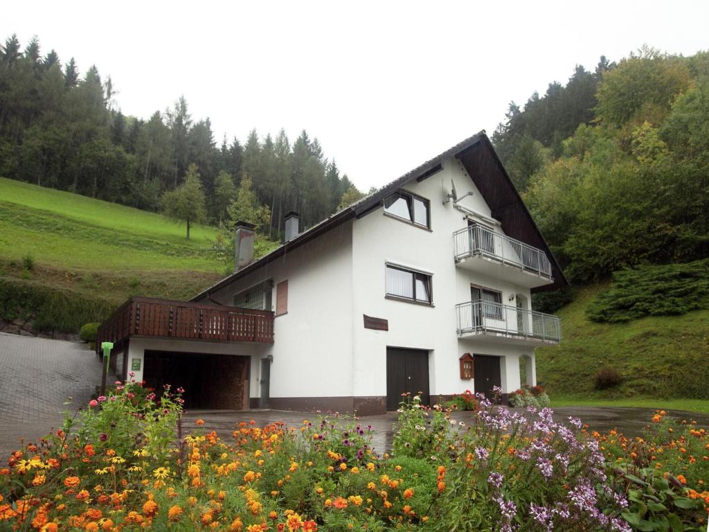 Bad PeterstalにあるModern Apartment in Bad Peterstal-Griesbach with Vineyardsの白い家(バルコニー付)