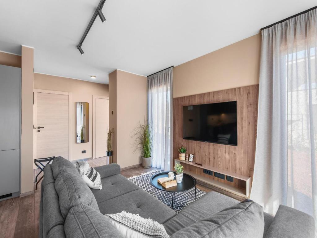 TV/trung tâm giải trí tại Family apartment in Novigrad