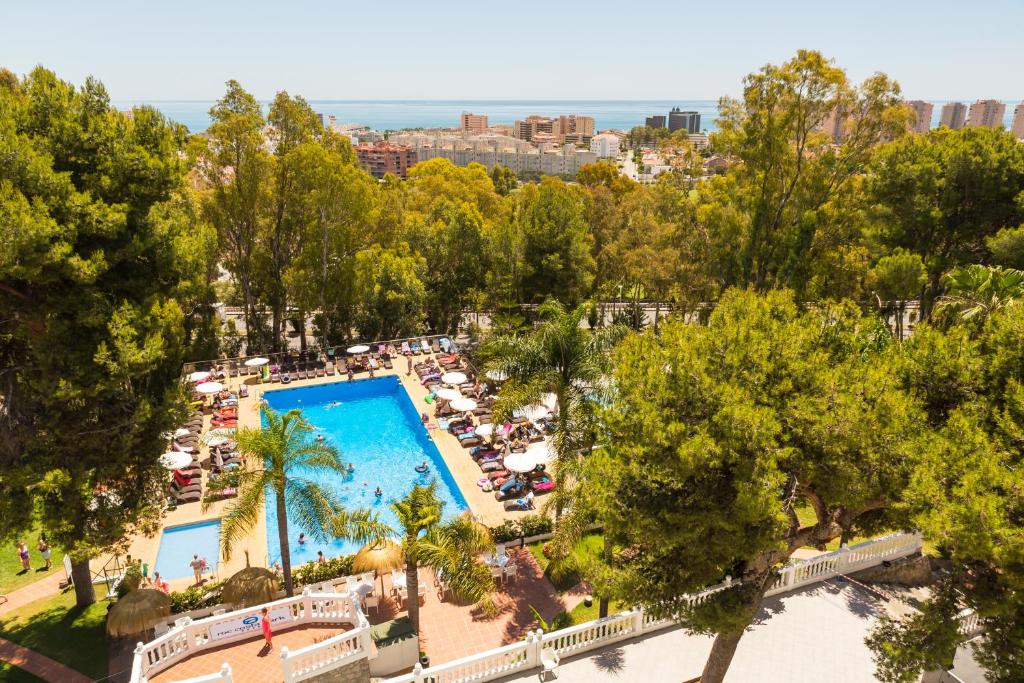 an overhead view of a pool at a resort at AluaSun Costa Park in Torremolinos