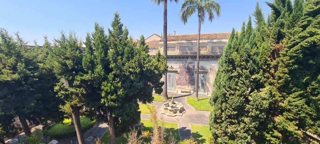 - une vue aérienne sur un bâtiment avec des palmiers dans l'établissement Frally's dream, à Catane